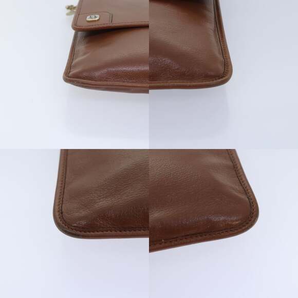 DIOR Chain Shoulder Bag Leather Brown - Picture 10 of 12